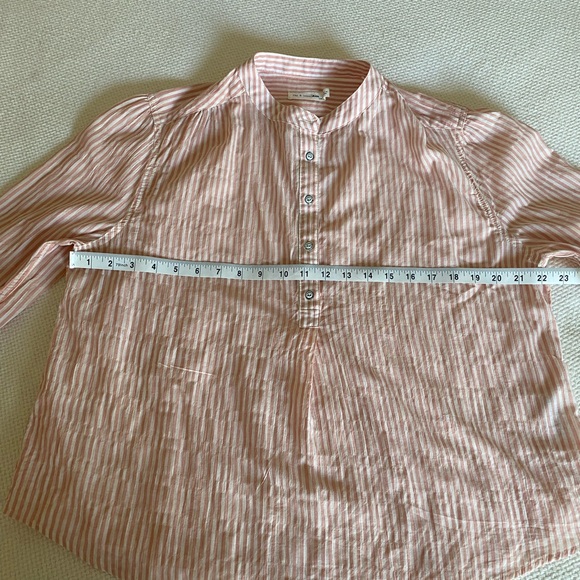Rag & Bone Peach and White Striped Shirt Size Large - Picture 6 of 16